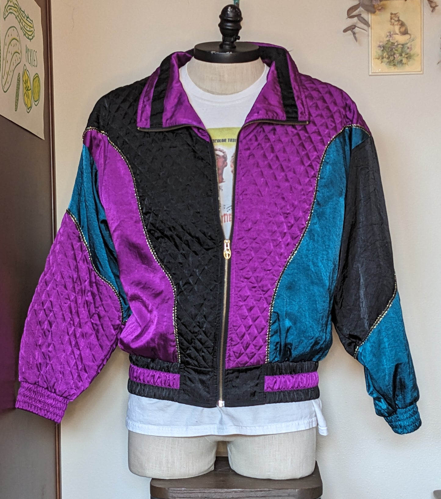 1980s Jewel Tone Quilted Windbreaker