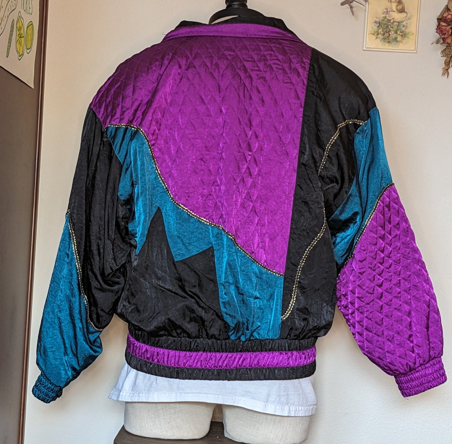 1980s Jewel Tone Quilted Windbreaker