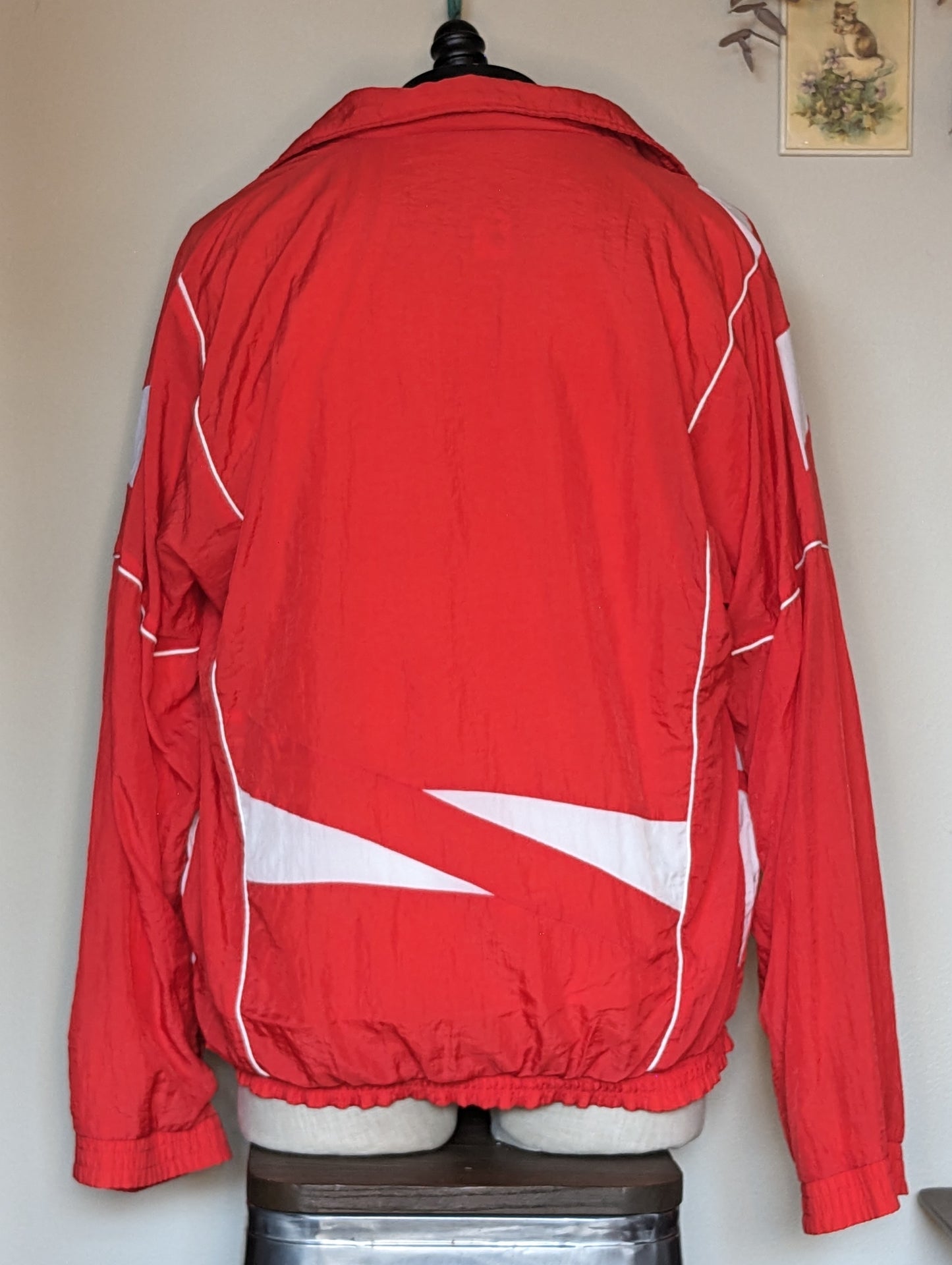 Red & White 1980s Xara Windbreaker