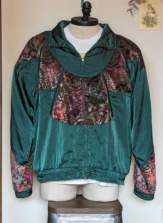 Emerald Green Tapestry Windbreaker