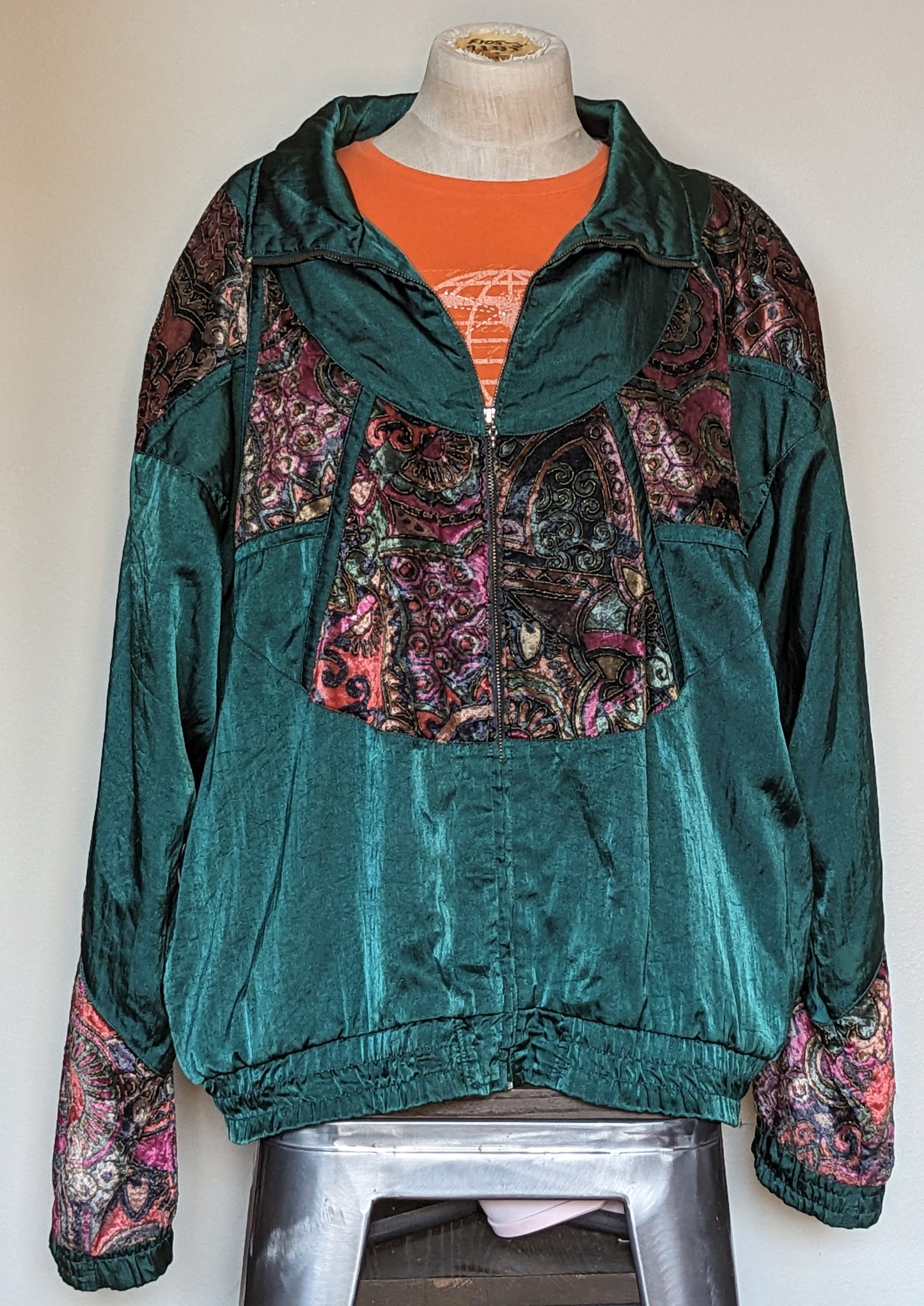 Emerald Green Tapestry Windbreaker