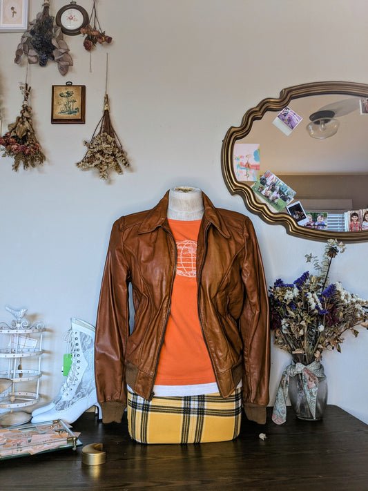 Cognac Brown Wilsons Leather Bomber