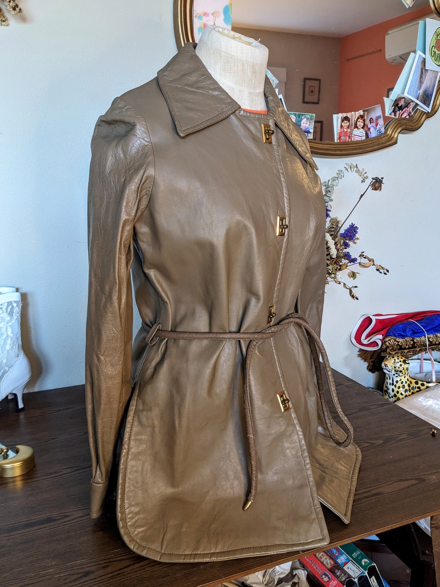 Samuel Robert Belted Leather Trench