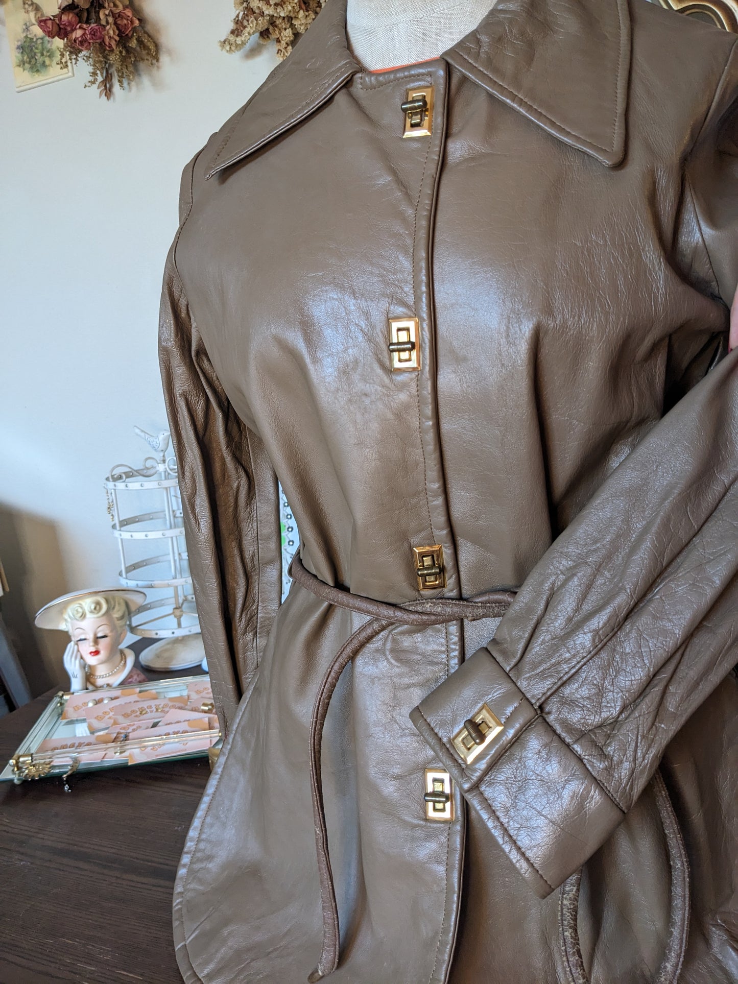 Samuel Robert Belted Leather Trench