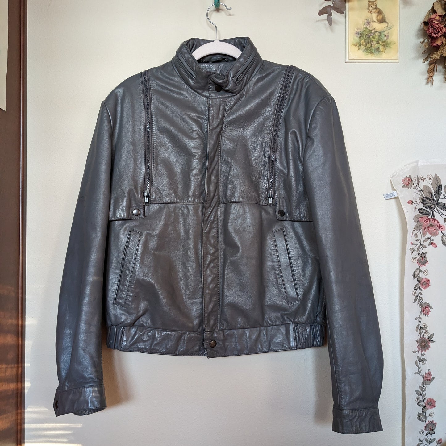 Wilson's Leather Grey Convertible Bomber