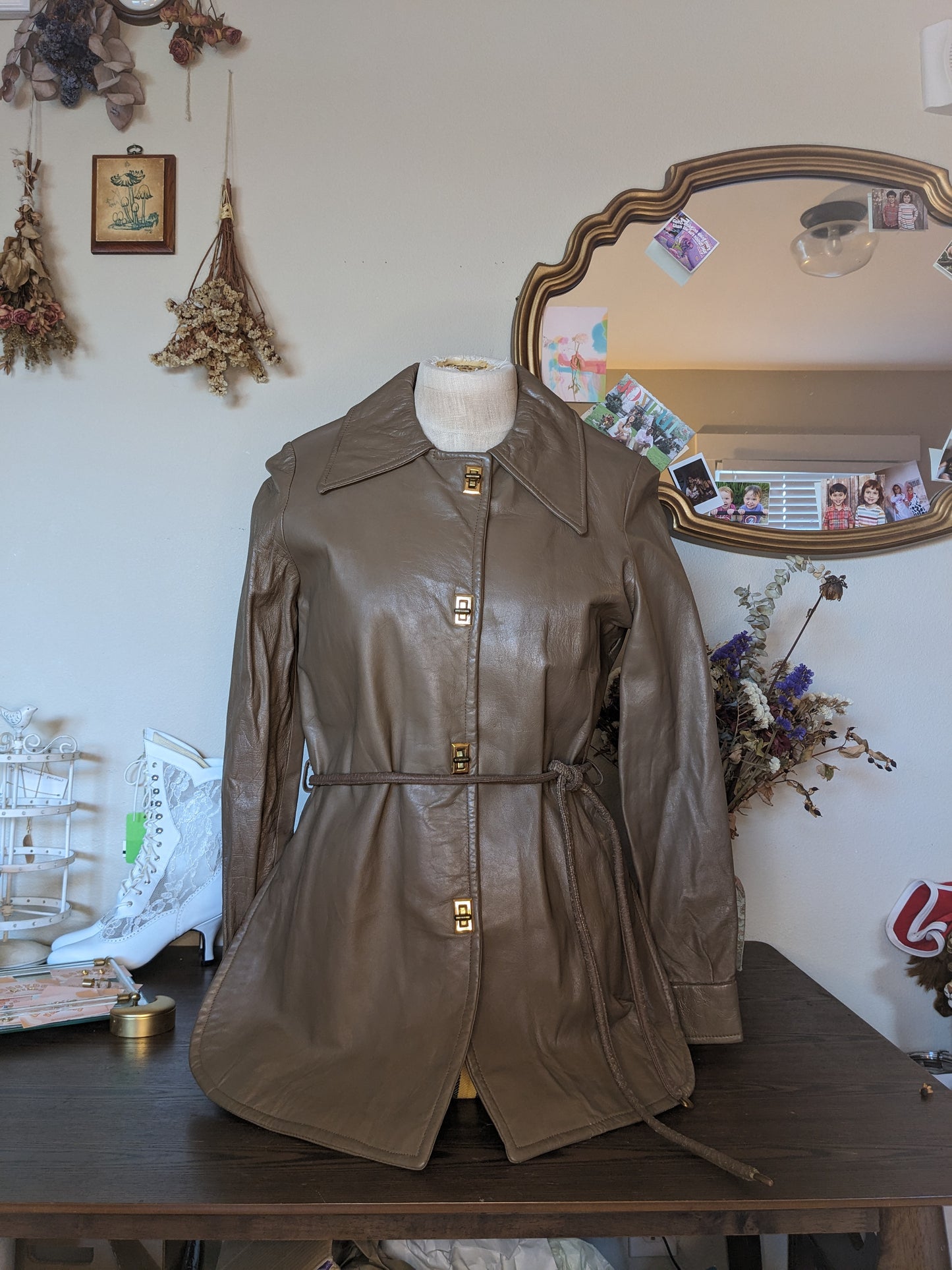 Samuel Robert Belted Leather Trench