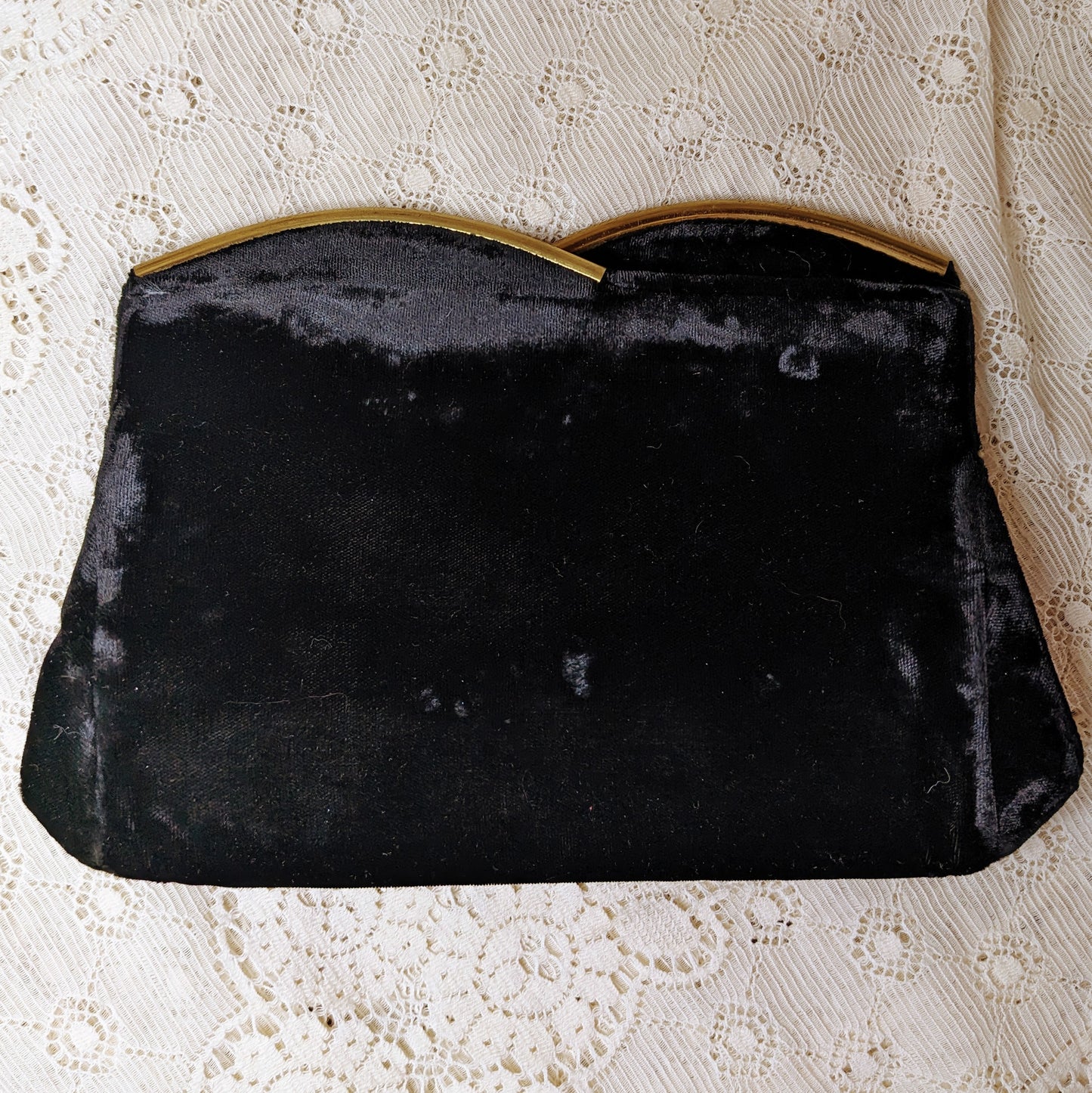 Black Velvet Midcentury Evening Bag