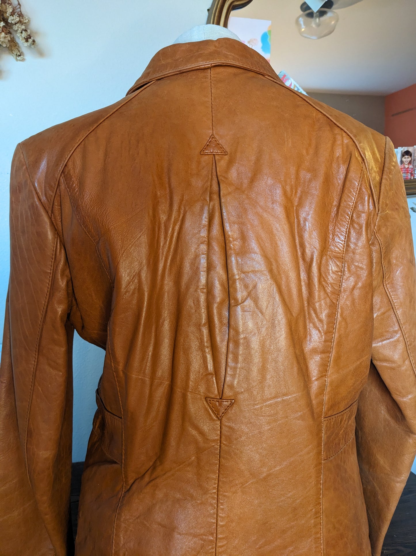 Wilsons Leather Cognac Leather Blazer