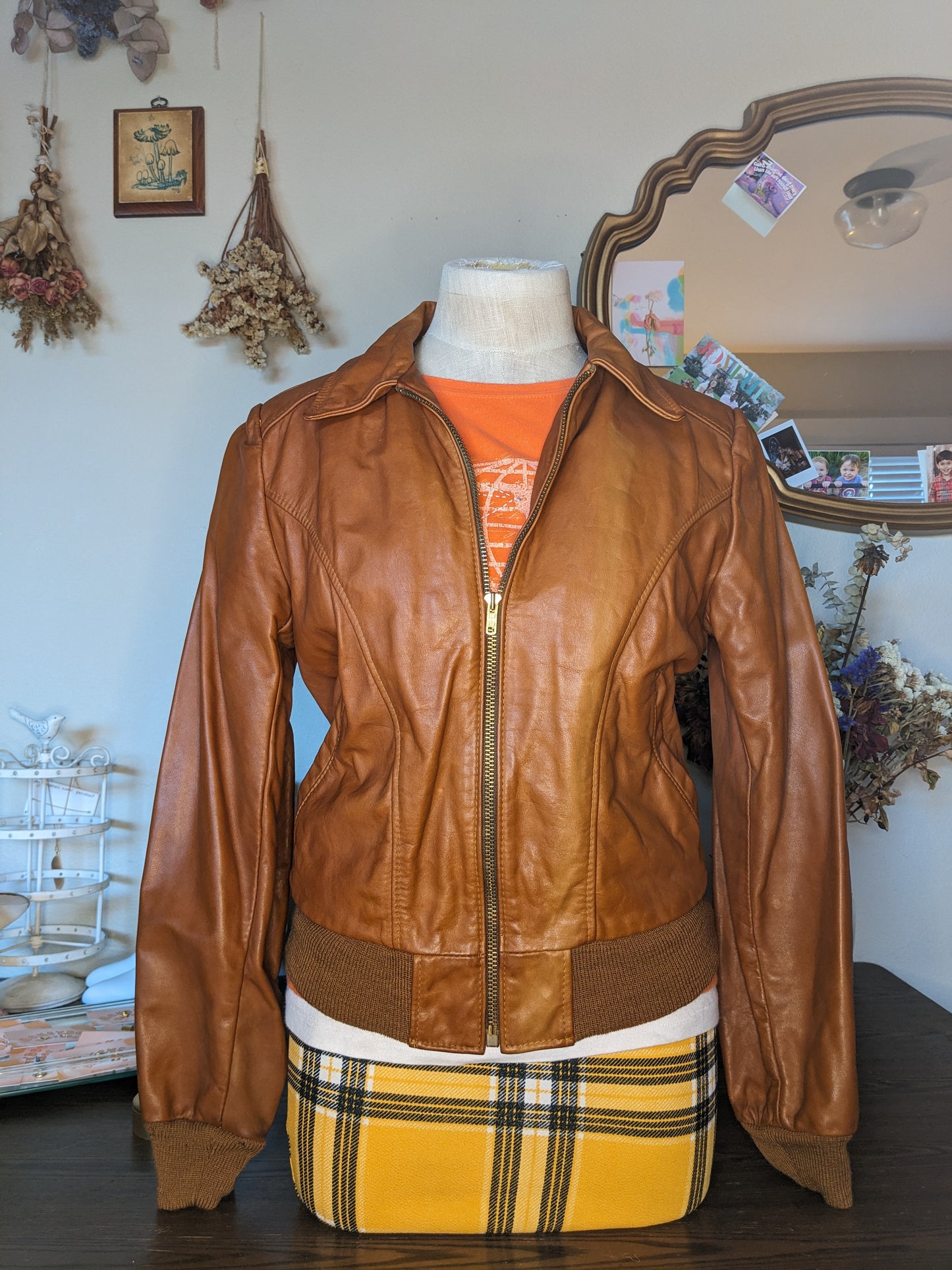 Cognac Brown Wilsons Leather Bomber