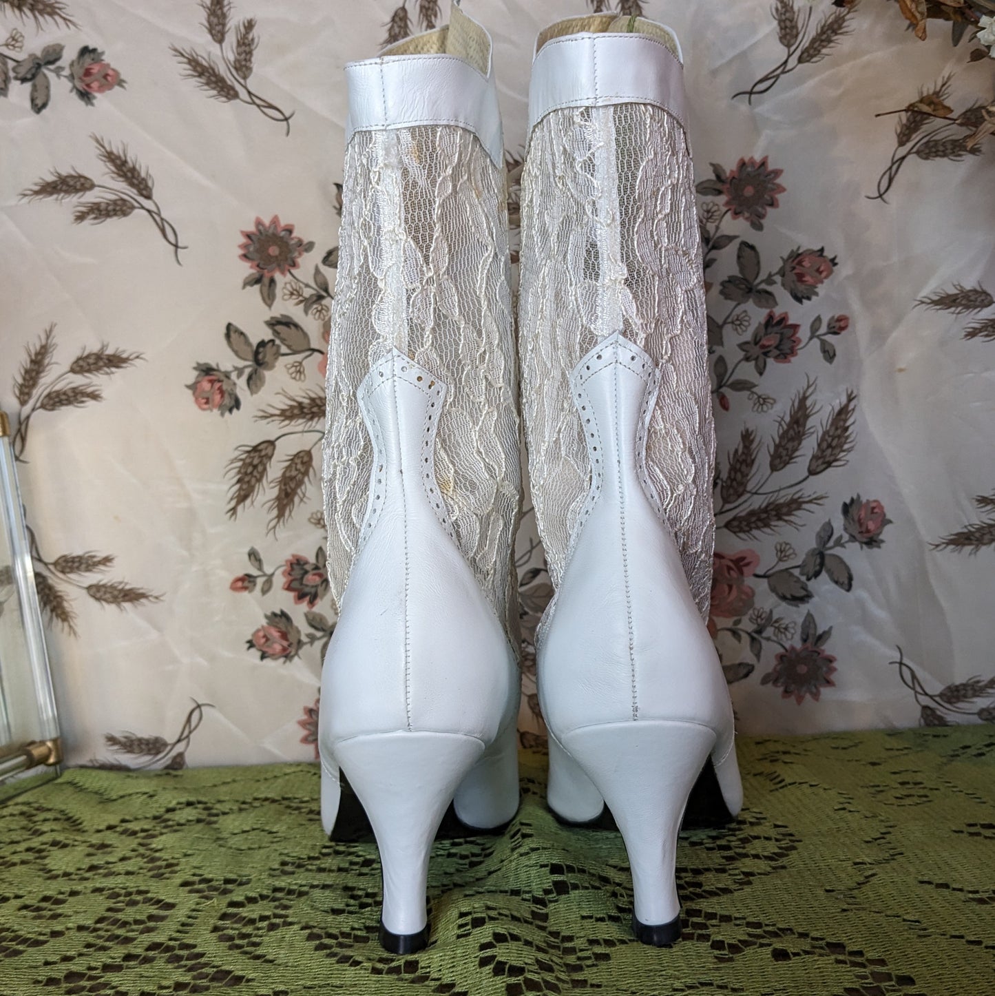 Deadstock White Lace Western Boots